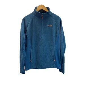 Rab Women Capacitor pull on 1/4 Zip Size M pockets fleece Sweatshirt TEAL